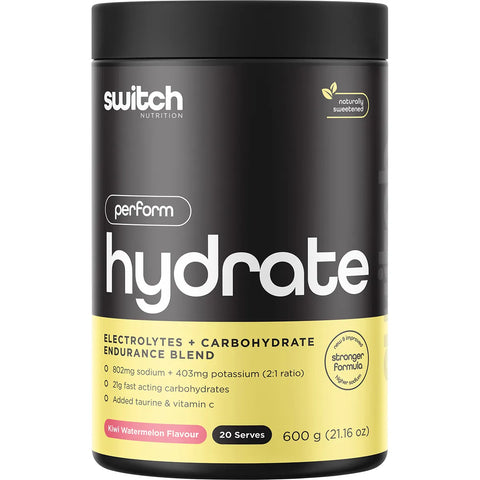 Switch Nutrition Hydrate Perform Electrolytes & Carbs Kiwi Watermelon 600g