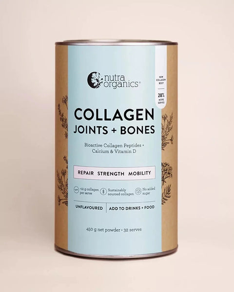 2 x Nutra Organics Collagen Joints + Bones Calcium + VItamin D Unflavoured 450g
