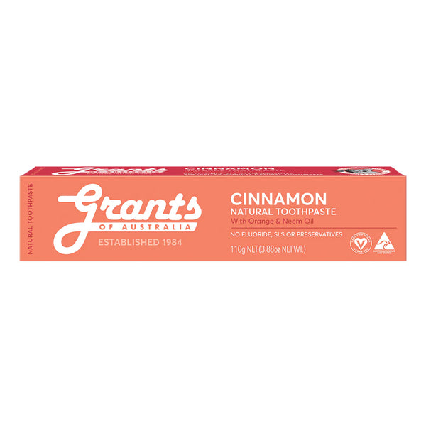 12 x Grants Of Australia Natural Toothpaste Cinnamon with Orange & Neem Oil 110g