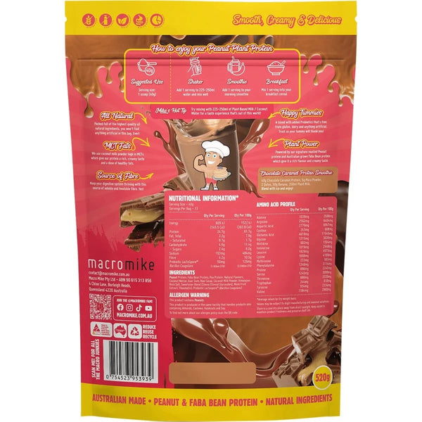 Macro Mike Peanut Plant Protein Chocolate Caramel 520g