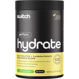 Switch Nutrition Hydrate Perform Electrolytes + Carbohydrate Lemon Lime 600g