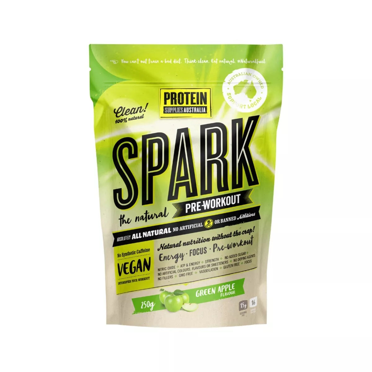 Protein Supplies Australia Spark The Natural Pre-Workout Green Apple 250g