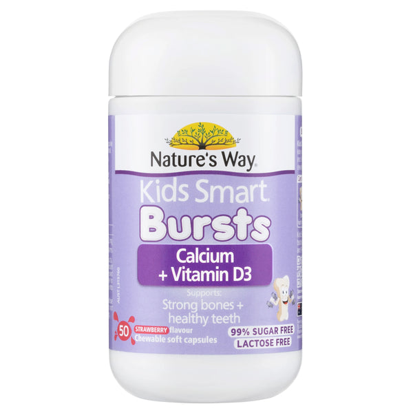 Nature's Way Kids Smart Bursts Calcium + Vitamin D3 50 Chewable Tablets