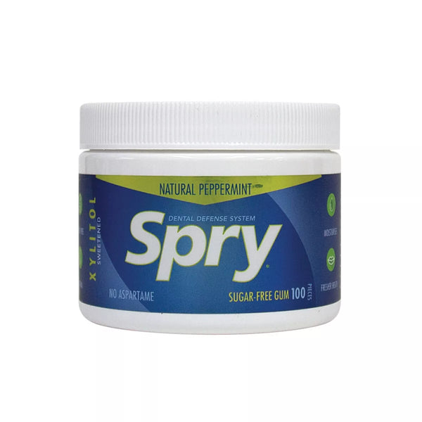 3 x Spry Xylitol Chewing Gum Peppermint 100 Pieces - Dental Defense System