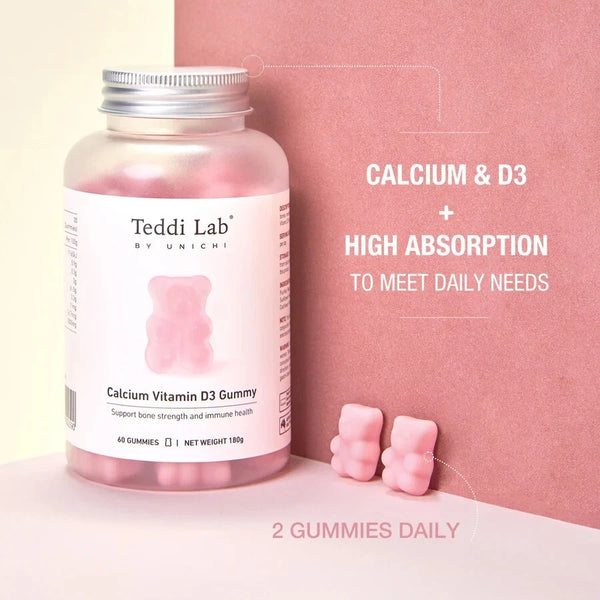Unichi Teddi Lab Calcium Vitamin D3 Gummy 60