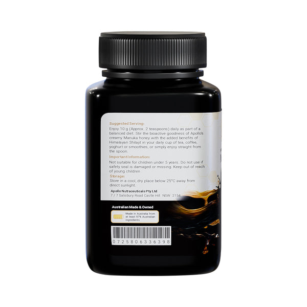 Apollo Australian Manuka Honey (MGO 100+) + Himalayan Shilajit 250g