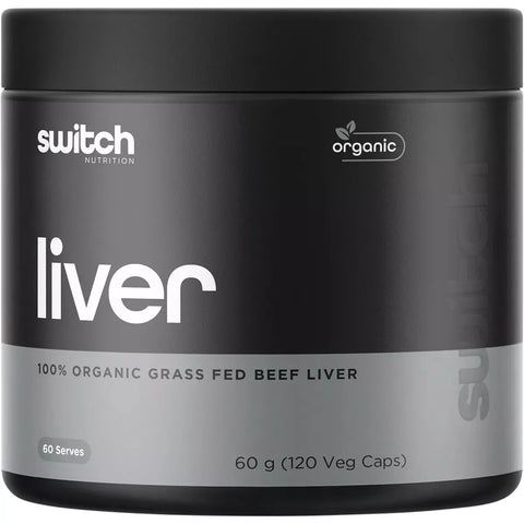 Switch Nutrition Liver 120 Capsules 100% Organic Grass Fed Beef Liver