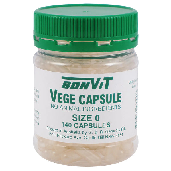 Bonvit Empty Vege Capsules Size 0 140 Capsules