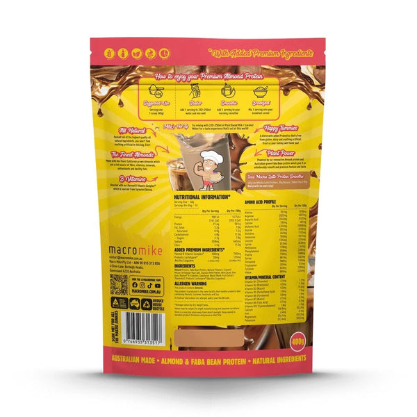 Macro Mike Premium Almond Protein Iced Mocha Latte 400g