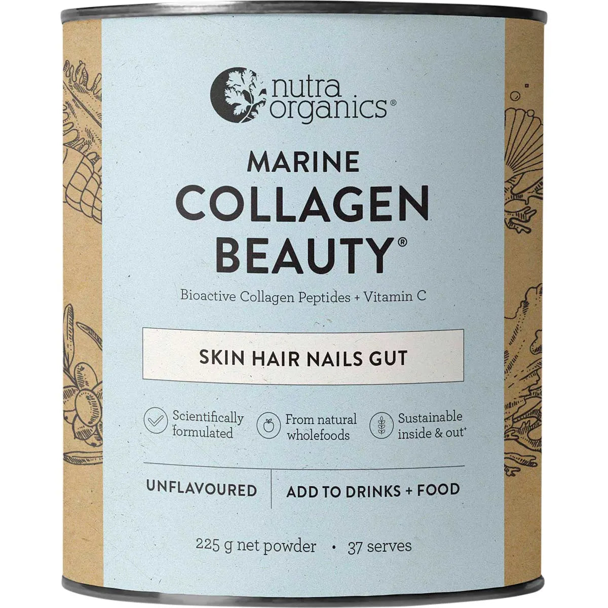 Nutra Organics Marine Collagen Beauty 225g
