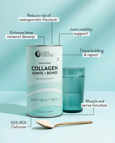 Nutra Naturals Collagen Joints + Bones Organics Calcium + VItamin D Unflavoured 450g