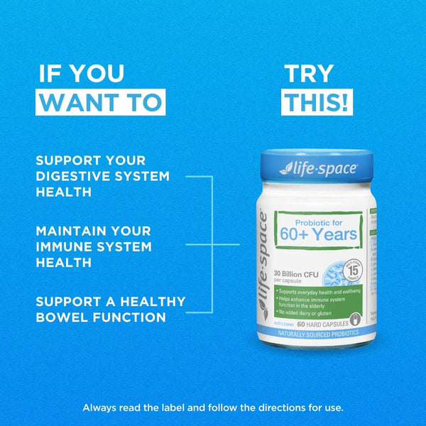Life Space Probiotic for 60+ Years 30 Billion CFU 60 Capsules