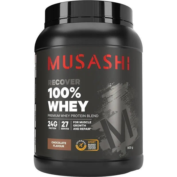 MUSASHI 100% WHEY Protein Powder 900G Chocolate Flavour