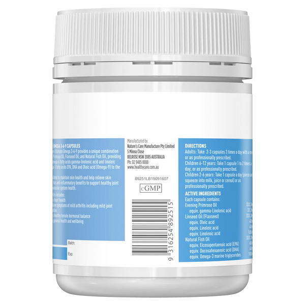 Healthy Care Ultimate Omega 3-6-9 200 Capsules