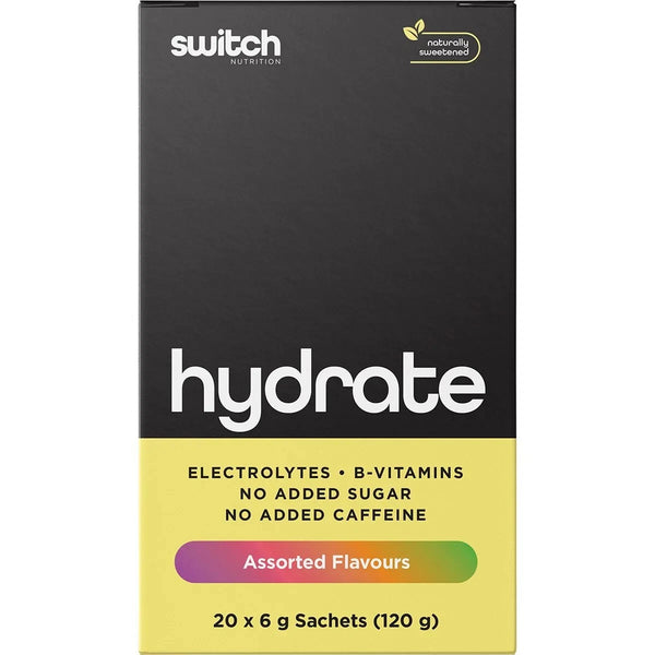 Switch Nutrition Hydrate Electrolytes Assorted Flavours 20 x 6g Sachets
