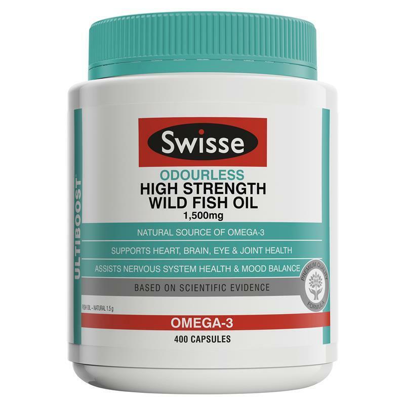 Swisse Odourless High Strength Wild Fish Oil 1500mg 400 capsules