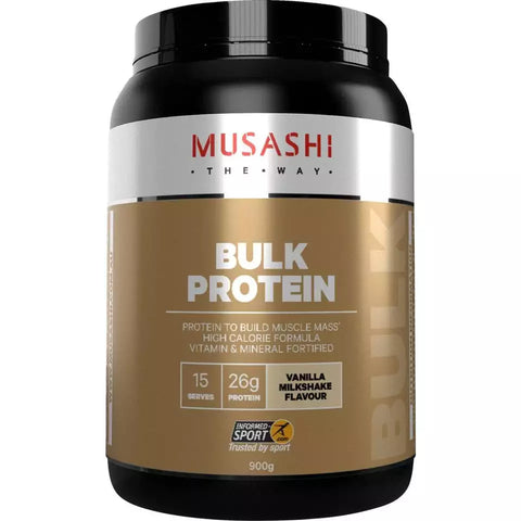 Musashi Bulk Protein Powder Vanilla Milkshake Flavour 900g