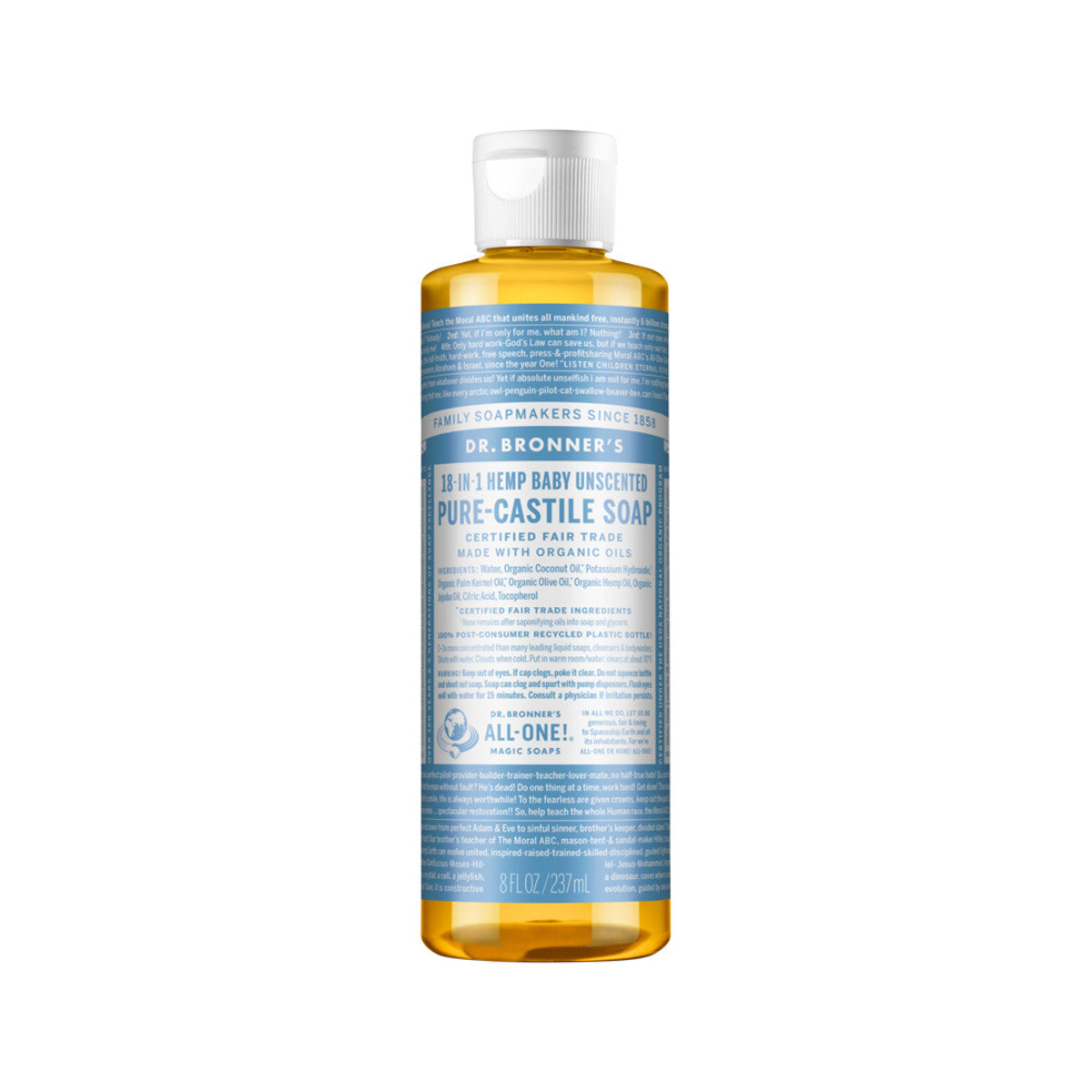 Dr. Bronner's Pure-Castile Soap Liquid 18 in 1 Hemp Baby Unscented 237ml