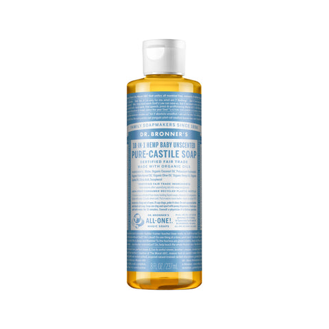 Dr. Bronner's Pure-Castile Soap Liquid 18 in 1 Hemp Baby Unscented 237ml