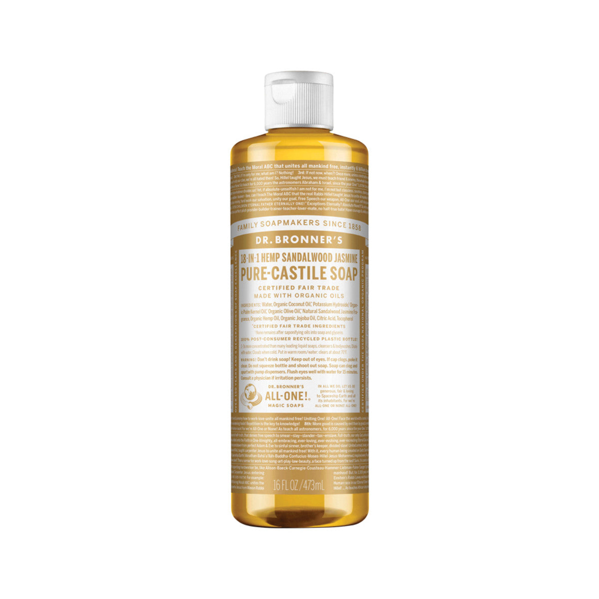 Dr. Bronner's Pure-Castile Soap Liquid 18 in 1 Hemp Sandalwood Jasmine 473ml