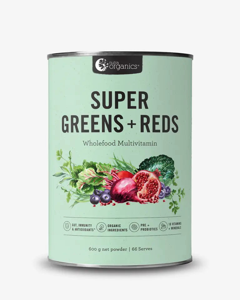 Nutra Organics Super Greens + Reds 600g Wholefoods Multivitamin