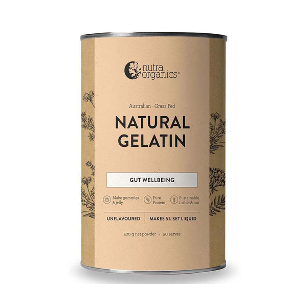 Nutra Organics Natural Gelatin Gut Wellbeing Unflavoured 500g Powder