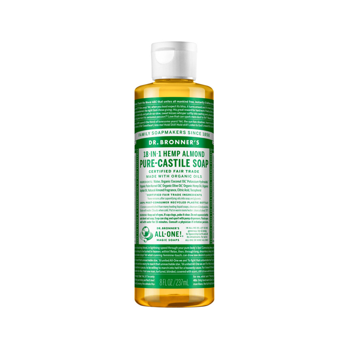 Dr. Bronner's Pure-Castile Soap Liquid 18 in 1 Hemp Almond 237ml