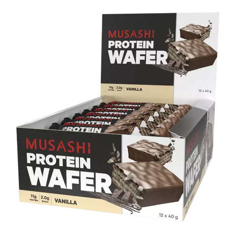 Musashi Protein Wafer Bar Vanilla 40g x 12 Bars