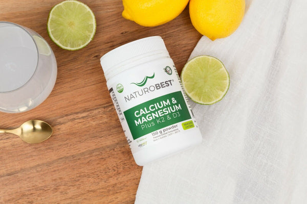 NaturoBest Calcium & Magnesium Plus K2 & D3 150g Natural Lemon Lime Flavour