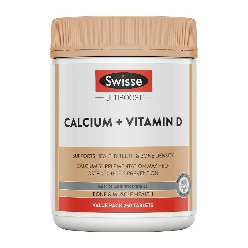 Swisse Ultiboost Calcium + Vitamin D Value Pack 250 Tablets