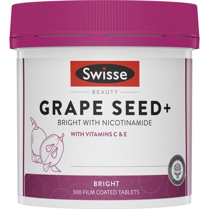 Swisse Beauty Grape Seed+ Bright with Nicotinamide 300 Tablets