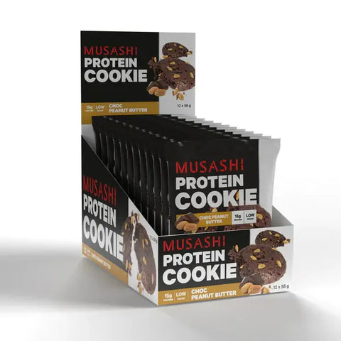 MUSASHI PROTEIN COOKIE Choc Peanut Butter 58g x 12 Cookies