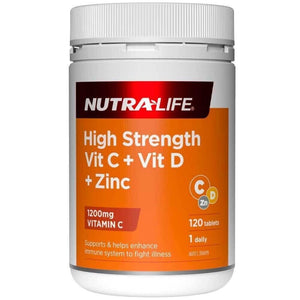 Nutra-Life High Strength Vit C + Vit D + Zinc 120 tablets