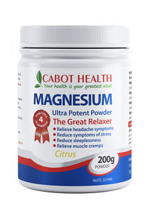 Cabot Health Magnesium Ultra Potent Powder Citrus 200g