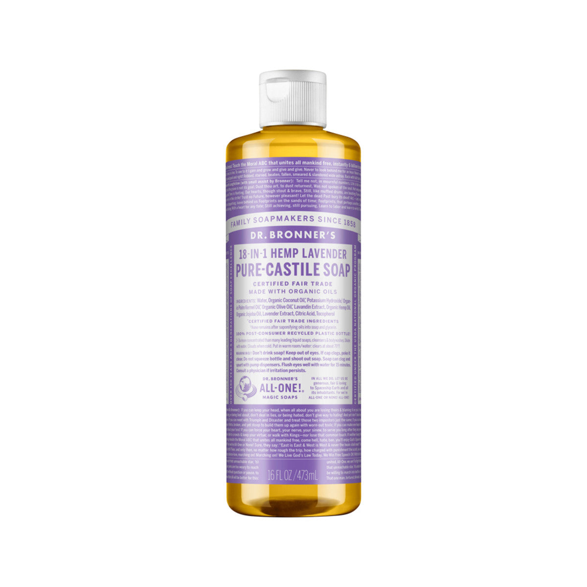 Dr. Bronner's Pure-Castile Soap Liquid 18 in 1 Hemp Lavender 473ml