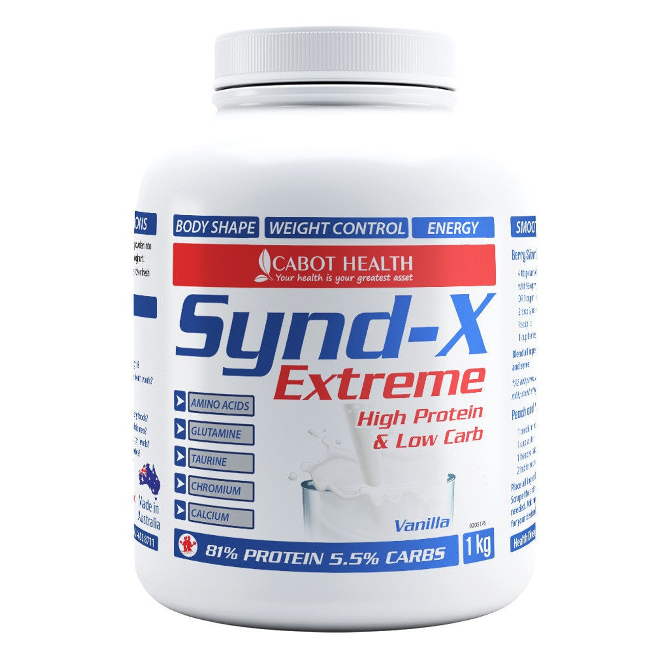 Cabot Health Synd-X Protein Powder Vanilla 1KG