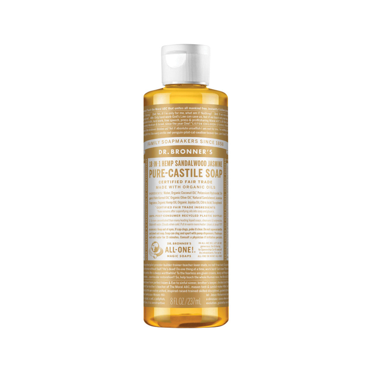 Dr. Bronner's Pure-Castile Soap Liquid 18 in 1 Hemp Sandalwood Jasmine 237ml