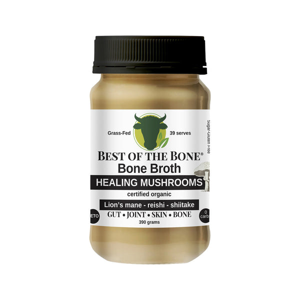 Best of the Bone Bone Broth Healing Mushrooms Organic Lion's Mane Reishi Shiitake 390g