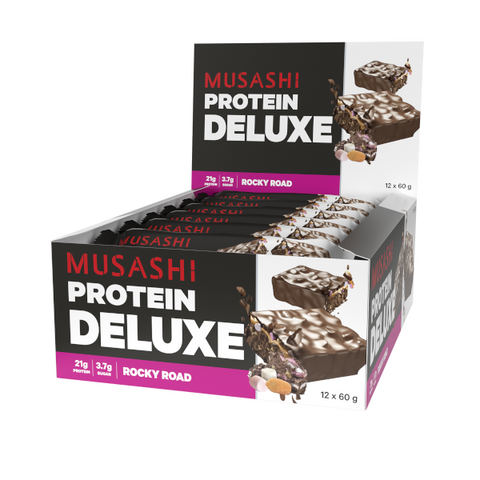 Musashi Protein Deluxe Bar Rocky Road 60g x 12 Bars