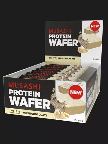 Musashi Protein Wafer Bar White Chocolate 40g x 12 Bars