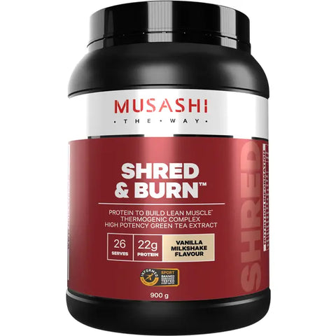 Musashi Shred and Burn Vanilla Milkshake 900g