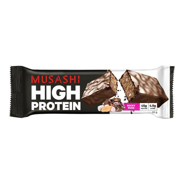 Musashi High Protein Bar Milk Rocky Road 90g x 12 Bars