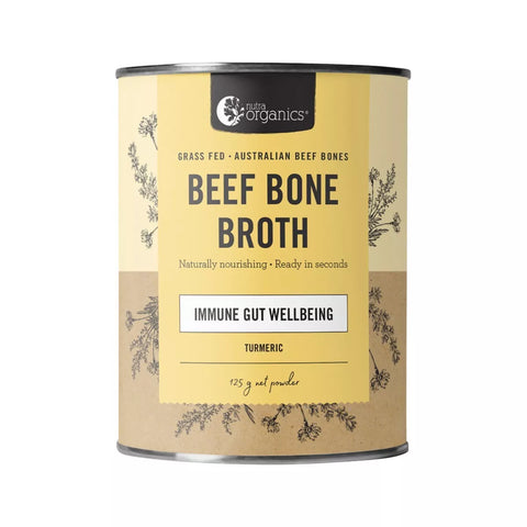 Nutra Organics Beef Bone Broth Turmeric 125g Immune Gut Wellbeing