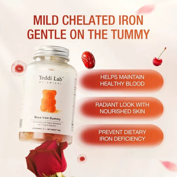 Unichi Teddi Lab Rose Iron Gummy 60 Gummies