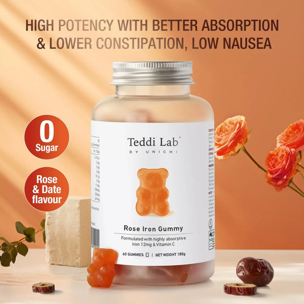 Unichi Teddi Lab Rose Iron Gummy 60 Gummies