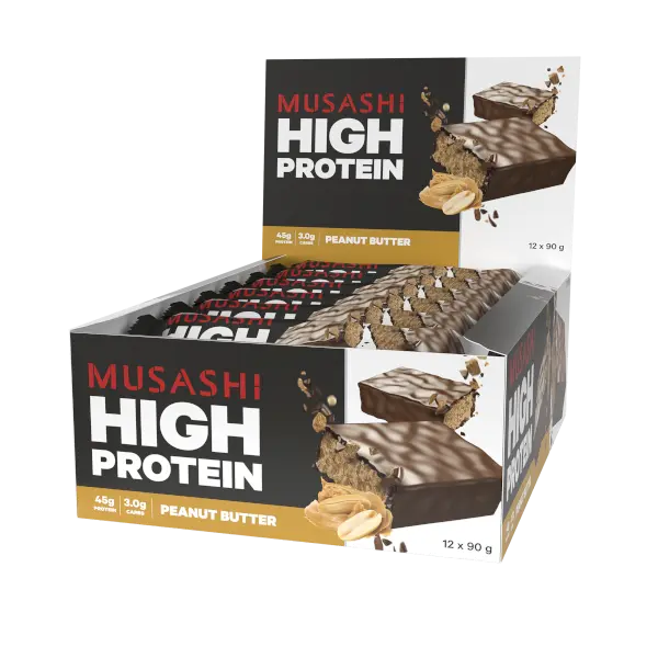 Musashi High Protein Bar Peanut Butter 90g x 12 Bars