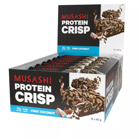 Musashi Protein Crisp Bar Choc Coconut 60g x 12 Bars