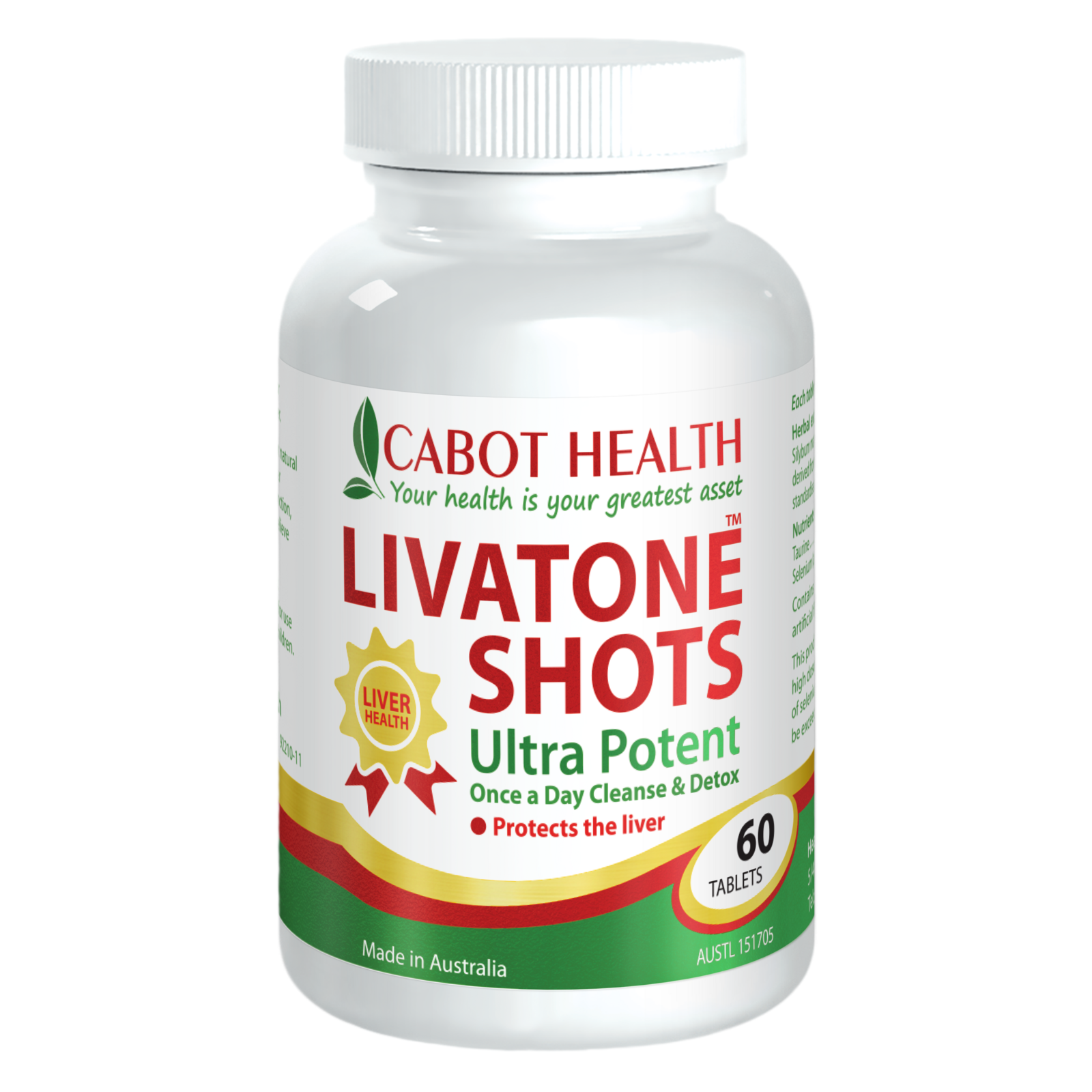 Cabot Health Ultra Potent Livatone Shots 60 Tablets