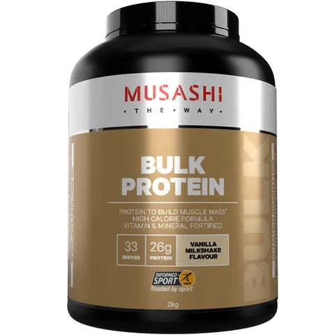 Musashi Bulk Protein Vanilla Milkshake 2KG Powder