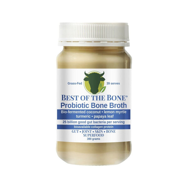 Best of the Bone Probiotic Bone Broth Bio-Fermented Coconut Lemon Myrtle Turmeric Papaya Leaf 390g